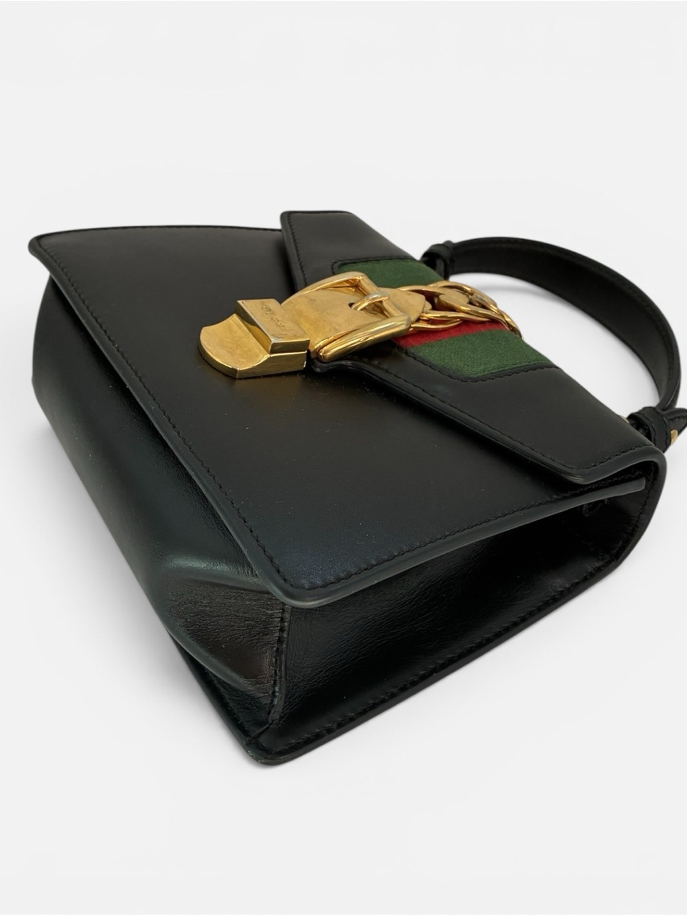 Gucci Sylvie Top-Handle Satchel with Green and Red Web - Picture 7 of 13